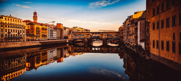 Reflection of buildings in city