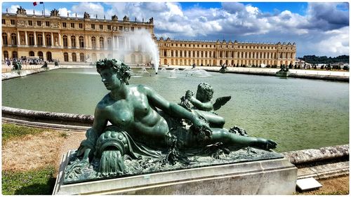 Fountain in front of building