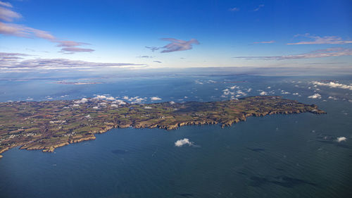 High angle view of sea against sky