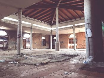 Interior of abandoned building