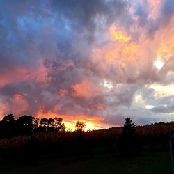 Scenic view of landscape against cloudy sky