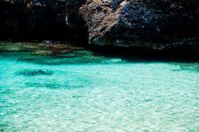 Rock formation in sea