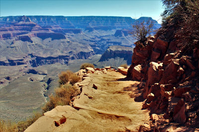 Scenic view of rock formations at grand canyon national park on sunny day