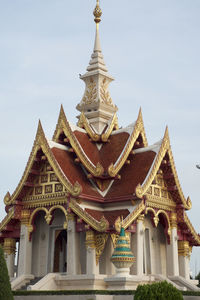 Low angle view of temple building against sky