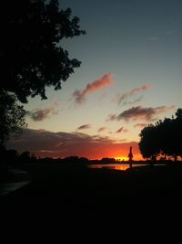 Silhouette of trees at sunset