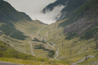 High angle view of mountain road