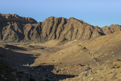 Scenic view of mountains against clear sky