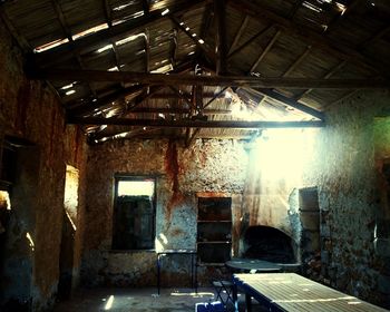 Interior of abandoned building