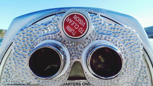 Close-up of coin-operated binoculars