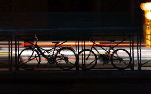 Train parked at night