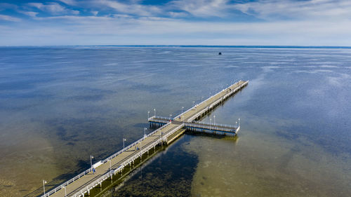 High angle view of sea against sky