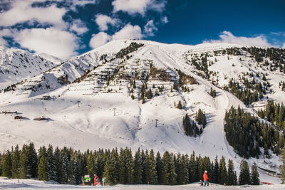 Scenic view of snowcapped mountains