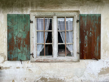 Closed door of old building