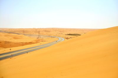 Scenic view of desert against clear sky