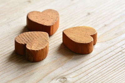 High angle view of bread on cutting board