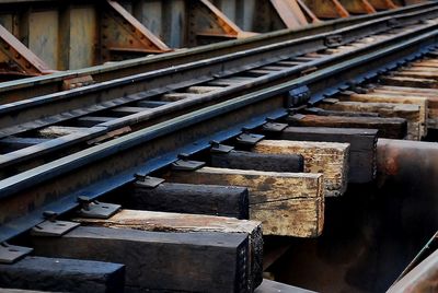 Close-up of railroad track