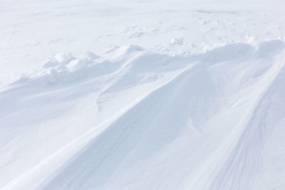 Scenic view of snow covered land