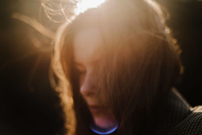 Close-up portrait of a girl