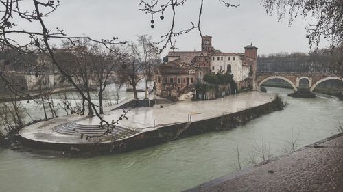 View of canal along buildings