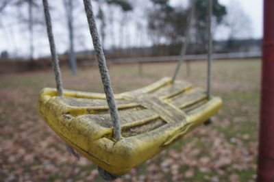 Close-up of swing