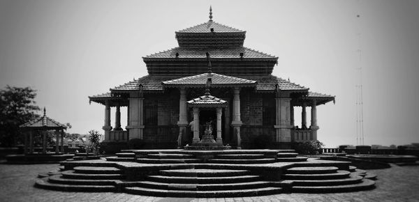 View of temple building against clear sky