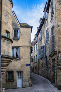 Low angle view of residential buildings against sky