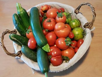 High angle view of vegetables