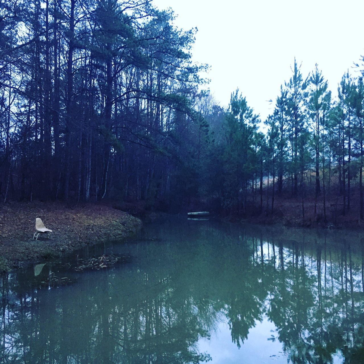 SCENIC VIEW OF CALM LAKE AGAINST SKY