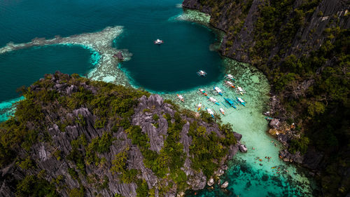 High angle view of sea