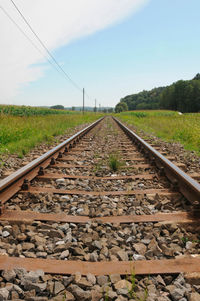 View of railroad tracks against sky