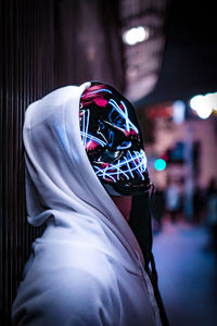 Portrait of person wearing mask