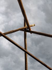 Low angle view of metallic structure against sky