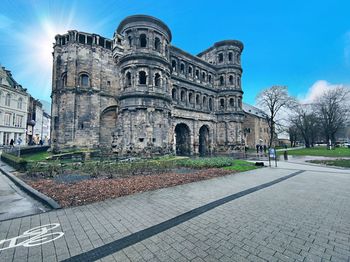 View of historical building against blue sky