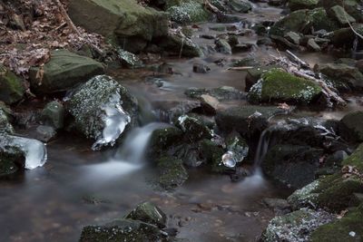 Stream flowing through rocks