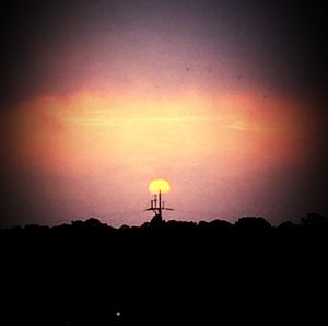 Silhouette of landscape at sunset