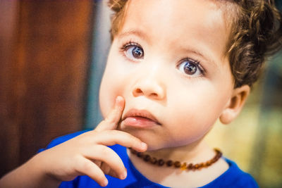 Close-up portrait of cute boy