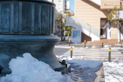 Snowed street in japan