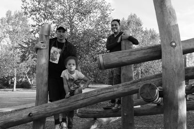 Portrait of family in park