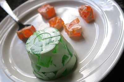 Close-up of served food in plate