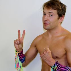 Portrait of shirtless young man