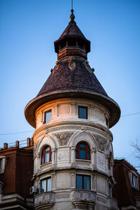 Low angle view of building against clear sky