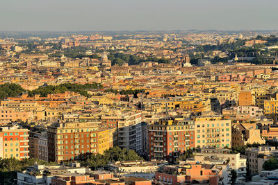 High angle view of townscape against sky