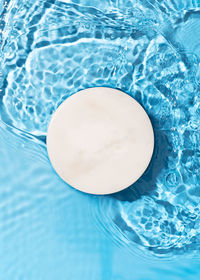 High angle view of ice cream in swimming pool