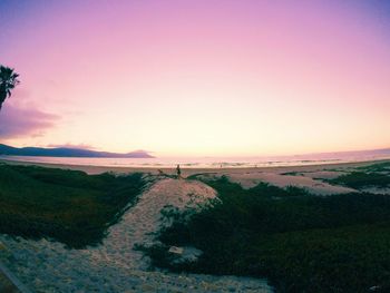 Scenic view of landscape at sunset