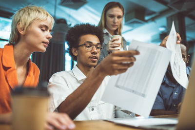 Business colleagues working at office