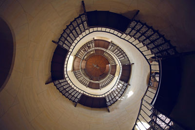 Low angle view of spiral staircase