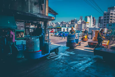 Man standing on city street