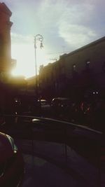 City street at sunset