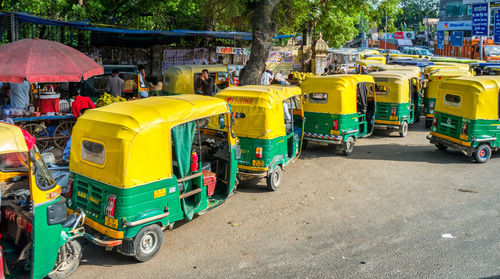 Vehicles on road in city