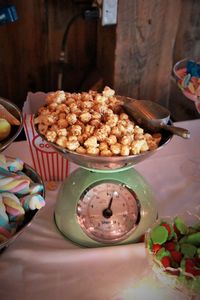 Close-up of food in plate on table